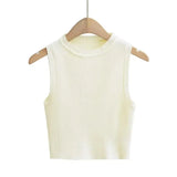 Fongt Summer New Top Sleeveless Short Knitted Vest Female C83614