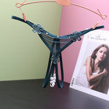 Fongt Transparent Open-File Hot Thong Trousers Lady Low-Rise Open-End T-Thong Trousers Hollow Ultra-Thin Mesh T-Pants