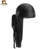 Men's Satin Durags Bandanna Turban Wigs Pirate Hat Men Silky Durag Headwear