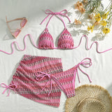 2024 New Embroidery Grading Three-Piece Swimsuit