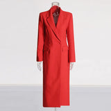 Fashion Commuting Style Solid Color Blond Suit 2025 New Temperament To Show Thin And Long Wind Coat