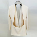 Fongt New Star Fashion INS Personality Exposed Hot Diamond Green Fruit Collar Long Blazer Skirt