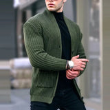 Fongt Casual Men's Cardigan Long Sleeve Loose Solid Color Pocket Button Slim Men's Autumn And Winter New