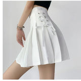 Fongt 100-Fold Skirt Women's New Dress With White Half-Dress Korean Version Of The College Style Skirt A Skirt