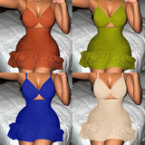 Fongt Women's Temu New Sexy Halter Dress Spring And Summer Hot Style Deep V-Outfit