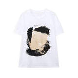 Fongt 2023 New Women's Round Collar Short Sleeve Contrast Color Print T-Shirt 5644156 910-Outfit