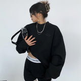 Crew Neck Logo Graphic Sweatshirt-Outfit