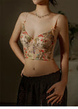 Floral Embroidery Beige Bralette-Outfit