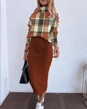 Fongt Women's Clothing 2023 Autumn And Winter New Long-Sleeved Two-Sleeve Two-Set Printing Set