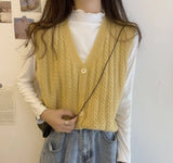 Fongt Vest Knitting Small Short Coat 2023 Spring And Autumn New Wearing Sleeveless Sweater Open Shirt Shoulder