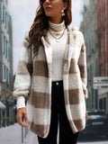 Fongt New Coat Loose Lattice Knitted Cardigan Fashion Sweater