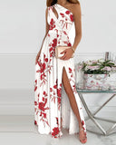 Slant Shoulder Hollow-out Elegant Other Commuter Gradient Color High Long