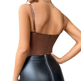 Girl Sexy Gather Tight Corset Eyelash Lace Lace Perspective Pure Desire Harness Top-Outfit