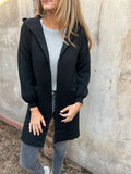 Fongt 2025 Solid Color Casual Hairs Pocket Hooded Jacket Jacket Woman