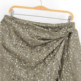 Fongt New Fashion Temperament Women's Army Green Beads Irregular Skirts