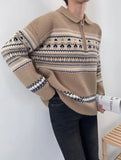 Half Zip Christmas Knit Pullover-Outfit