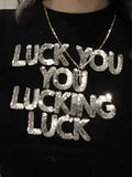 Sequined Letter Black Crop Top-Outfit