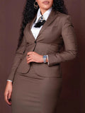 Fongt And Autumn 2025 New Women's Fashion Professional Composite Long Sleeve Suit Packed Cock Dress Set
