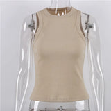 Fongt Summer New Slim Short Sexy Slim Vest-Outfit