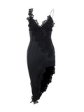 Sexy Deep V Suspender Dress Slim Chest Bare Back Party Spicy Girl Temperament Hip Skirt-Outfit