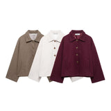 Fongt Women's ZA Autumn And Winter Street Fashion Short Shirt Collar Collar Hair Coat