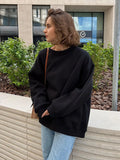 Loose Sweatshirt Street Solid Color Polar