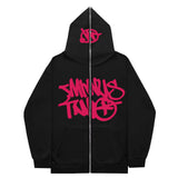 Fongt New High Street Hip-Hop National Tide Printing Zipper Clothing Fashion Fashion Couple Hooded