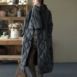 2022 Winter Women's Down Jacket With A Scarf Quilted Padded Coats Female Long Puffer Jacket Warm Parka Ladies