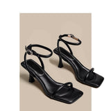 Fongt Silver High-Heeled Women's Fine Heel Summer With A French-Style Dress With Roman Sandals Female Stepping Shit