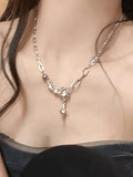 Stone Decor Astral Link Chain Necklace-Outfit