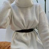 Ribbed Women's Turtleneck Sweater Loose Cashmere Casual Ladies Pullover Jumpers 2022 Winter Long Sleeve Female