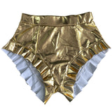 Sexy Pleated Ruffled Glossy Nightclub Uniforms