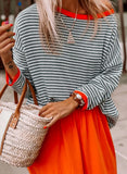 Knitted Striped Color Collision Design
