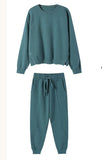Women Sweater Pullovers & Elastic Waist Harem Pants Autumn Winter Female 2 Pieces Knitted