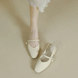 Fongt 2024 Summer Baotou Sandals With Pearl French Heel Mary Jane Women's