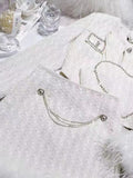 Small Fragrance 2 Pieces French Vintage Set Tweed Jacket Short Coat Feather Coat Chain High Waist Skirt Bodycon Mini