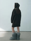 [Daihe] Winter New Leisure High Waist Wool Thick Needle Simple Joker Twisted Flower Five Half Skirt H7886-Outfit
