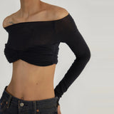 Fongt Spring And Summer Explosion Women's First-Word Collar Perspective Wrapped Bra Short
