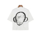 Boxy Fit Tee Cartoon Spoof Printing Beauty Trend Loose Long-Outfit
