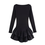 Fongt Explosion Women's New Multi-Color Hem Pressure Fold Design Dress