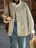 Fongt Retro Collared Jacket Jacket Women's Spring 2025 New Small Gentle Thin Loose Top