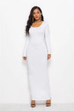 Sexy Long Polyester Spandex Dress Fashion Sleeve