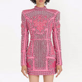 Fongt 2025 New Fashion Heavy Industry Diamond Nail Pearl Relide Relentight Dress Small Dress