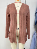 New Pit Long Sleeve Pocket Casual Solid Color Cardigan Coat-Outfit