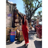 Fongt Pet Babes Pure Desire To Feel Cold The Royal Sister Print Sling Skirt Summer Temperament Red