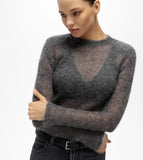 Fongt For Autumn And Winter Short Hollow Knitted Sweater Women Solid Color Leisure Long-Sleeved Top