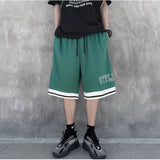 Casual Shorts Mesh Quick-drying Basketball Crossfit Clothing Pocket Spliced Stripe Breathable Thin Baggy Beach