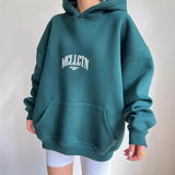Fongt Women's Casual Fashion Letter Prints With Long-Sleeved Hooded Hoodie Women