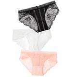 Panties Low Waist Hollow Briefs Solid Color Women's Underpants Lace Flower Panties Seamless Close-fitting Sexy