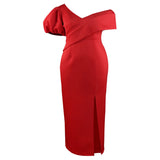Fongt Summer Comfort Personality Lantern Sleeve Dress Party V-Neck Dress Dress Dress